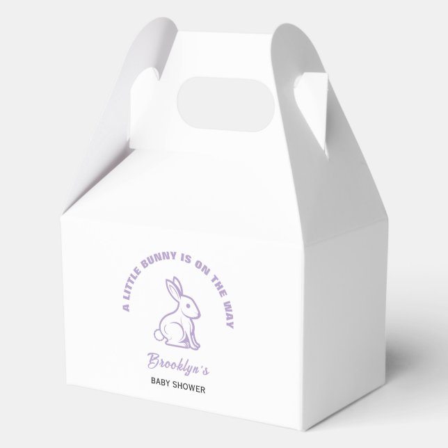 Caja Para Regalos Little Bunny Easter Baby Shower White Purple Guay (Reverso )