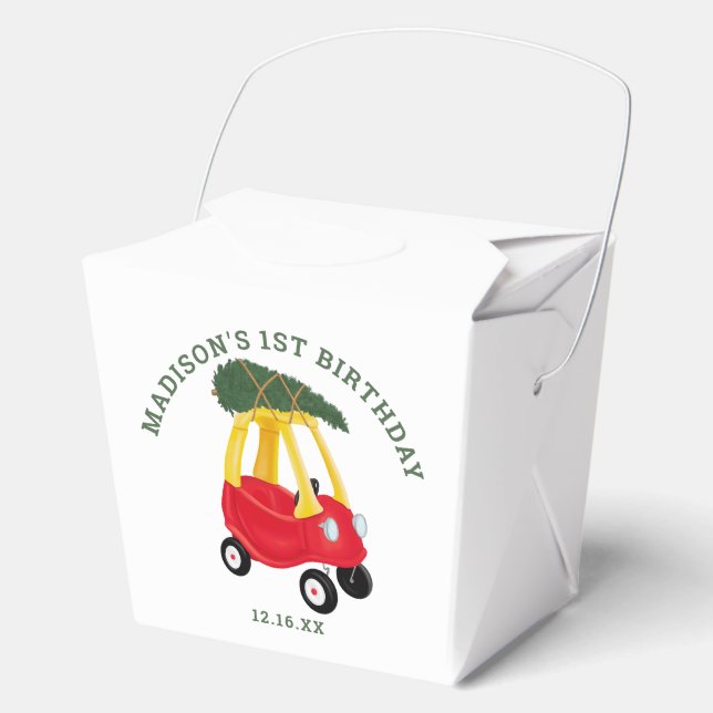 Caja Para Regalos Little Car Holiday Onederful 1st Birthday Favors  (Anverso)