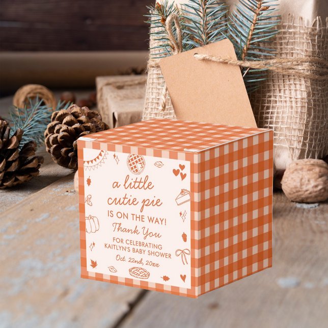 Caja Para Regalos Little Cutie Pie On The Way! Fall Baby Shower (Subido por el creador)