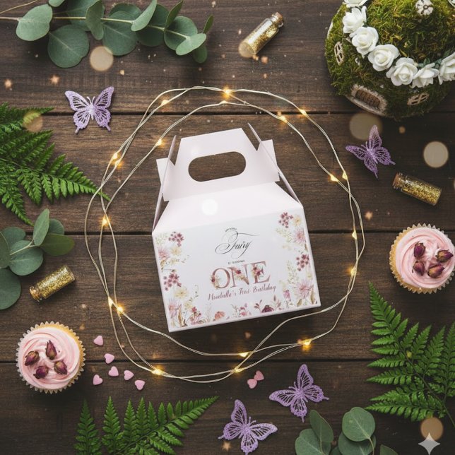 Caja Para Regalos Little Fairy Floral Garden First Birthday  (Subido por el creador)