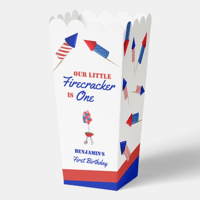 Caja Para Regalos Little Firecracker es el primer cumpleaños del 4 d (Anverso)