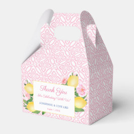 Caja Para Regalos Little Girl Lemons Pink Floral Baby Shower Fiesta