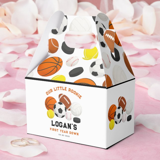 Caja Para Regalos Little Rookie Sports 1st Birthday Party | All-Star (Boda)