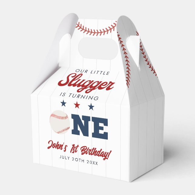Caja Para Regalos Little Slugger Baseball 1st Birthday (Front Side)