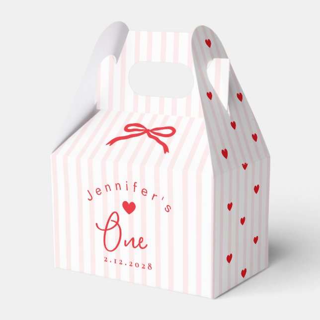 Caja Para Regalos Little Sweetheart Pink Red Valentines 1st Birthday (Front Side)