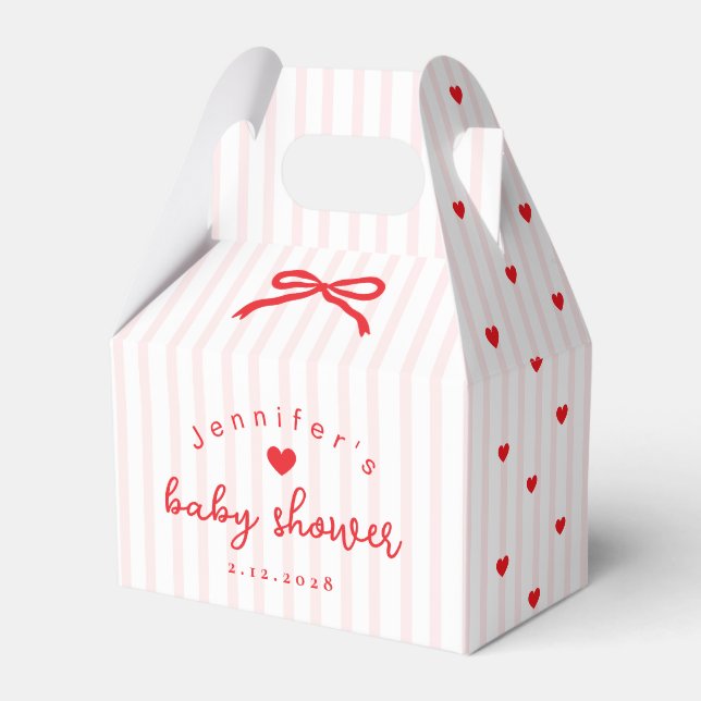 Caja Para Regalos Little Sweetheart Pink Red Valentines Baby Shower (Front Side)