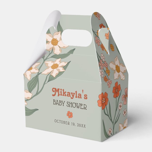 Caja Para Regalos Little Wildflower Fall Rustic Boho Baby Shower (Front Side)