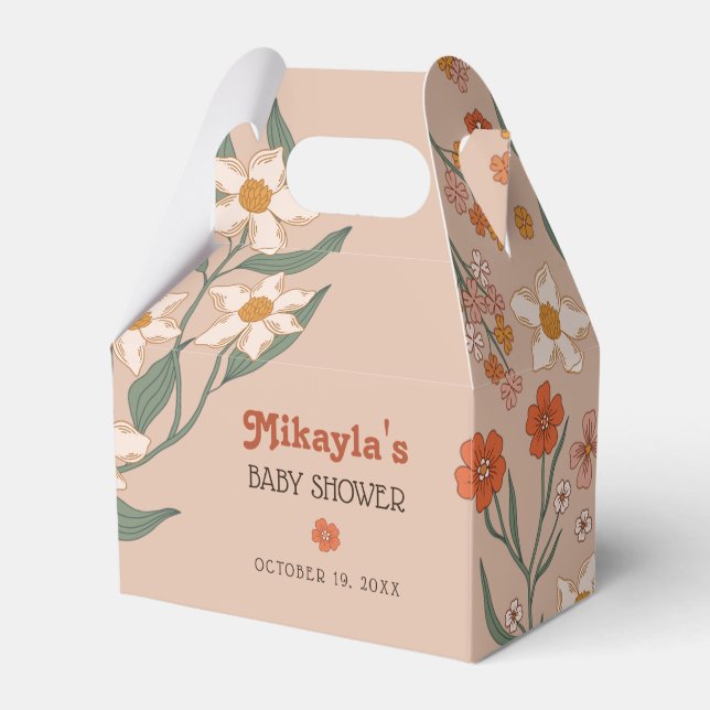 Caja Para Regalos Little Wildflower Fall Rustic Boho Baby Shower (Front Side)