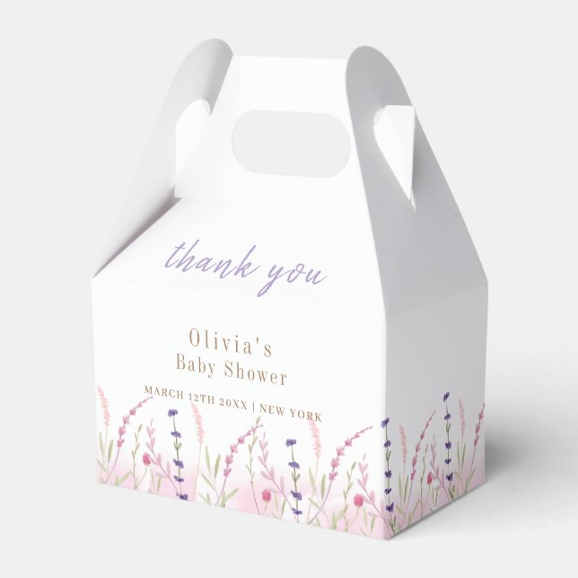 Caja Para Regalos Little Wildflower Garden Baby Shower Gracias (Front Side)