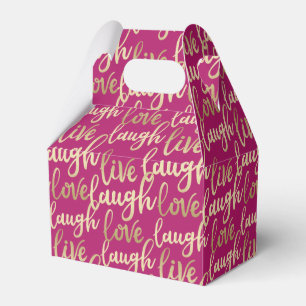 Caja Para Regalos Live Lauder Love Faux Gold Lettering Magenta