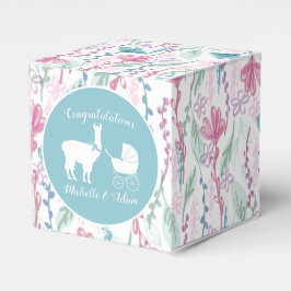 Caja Para Regalos Llama Baby Shower Cute Blue Boy