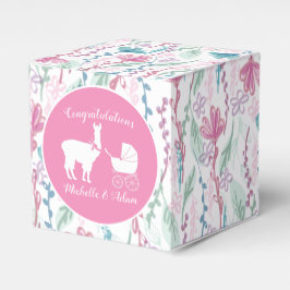 Caja Para Regalos Llama Chica rosa Baby Shower