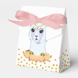 Caja Para Regalos Llama Cute, Peonias y Confetti Gold Gracias