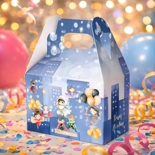 Caja Para Regalos Llamando a todos los superhéroes cumpleaños (Subido por el creador)