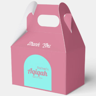 Caja Para Regalos Llanura rosa de color sólido Verde azulado, Aqiqah