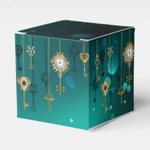 Caja Para Regalos Llaves esqueleto antiguas sobre fondo verde