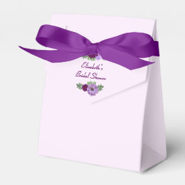 Caja Para Regalos Lluvia de Boda Floral Peonía Púrpura
