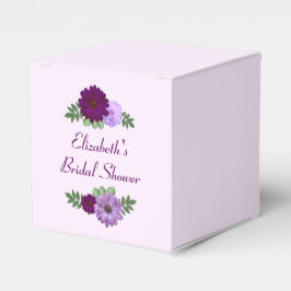 Caja Para Regalos Lluvia de Boda Floral Peonía Púrpura
