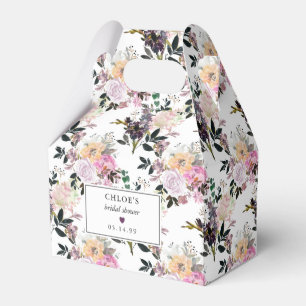 Caja Para Regalos Lluvia de Boda Floral Rosa Purpúrea