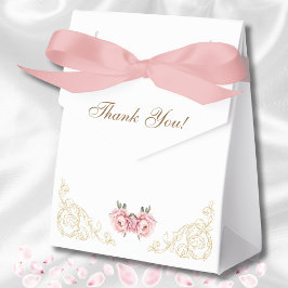 Caja Para Regalos Lluvia de Boda Floral Vintage Rosa Peonía