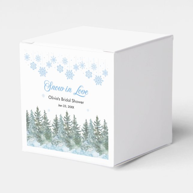 Caja Para Regalos Lluvia de nieve de pino en invierno Bridal Shower (Costado Anverso)