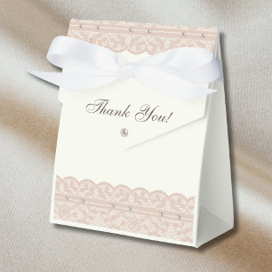 Caja Para Regalos Lluvia de Regalo de Boda de Encaje Regencia Perla 
