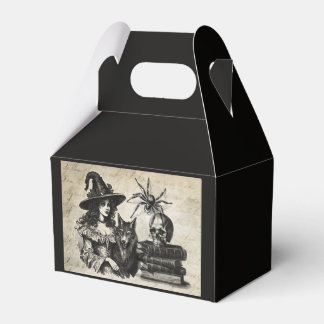 Caja Para Regalos Lobo gótico con cráneo de bruja de Halloween