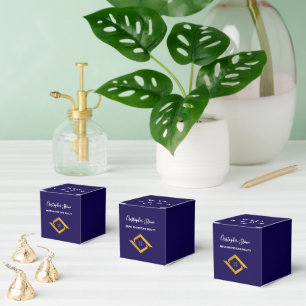 Caja Para Regalos Logotipo de casa azul marino de bienes raíces Real
