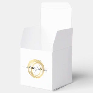 Caja Para Regalos Logotipo de diseñador de círculo pintado en oro fa