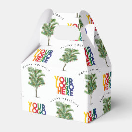 Caja Para Regalos Logotipo de negocio de palmera Tarjeta de Navidad 
