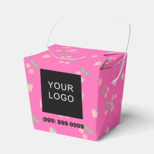 Caja Para Regalos Logotipo de negocio personalizable Teléfono rosado