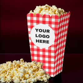 Caja Para Regalos Logotipo de negocio Red & White Gingham Plaid