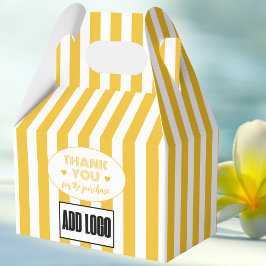 Caja Para Regalos Logotipo de negocios de las franjas amarillas Mini