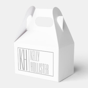 Caja Para Regalos Logotipo de nombres e iniciativas grises modernas