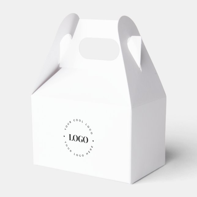 Caja Para Regalos Logotipo Empresarial de Círculo Redondo Personaliz (Front Side)