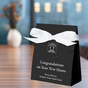 Caja Para Regalos Logotipo Personalizado de Empresa Inmobiliaria Neg