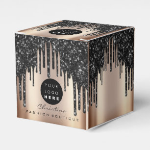 Caja Para Regalos Logotipo Personalizado Purpurina Perforaciones neg