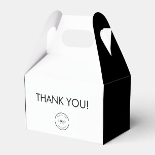 Caja Para Regalos Logotipo personalizado simple Negro blanco Gracias