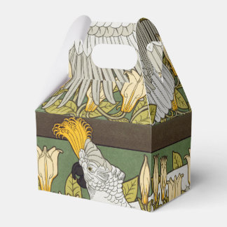 Caja Para Regalos Loro Cacatúa Verde Salvia Vintage Arte Magnolia