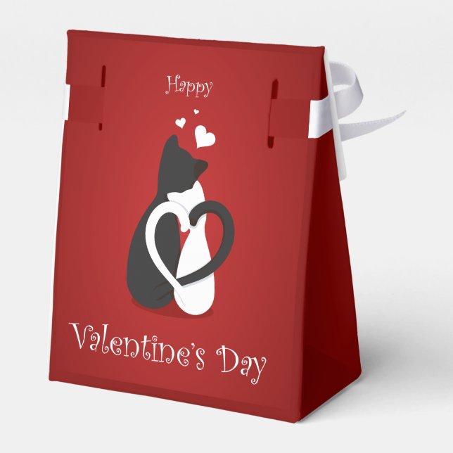 Caja Para Regalos Los gatos El día de San Valentín guapos (Reverso)