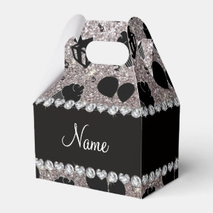 Caja Para Regalos Los globos de pastelitos purpurinas de plata