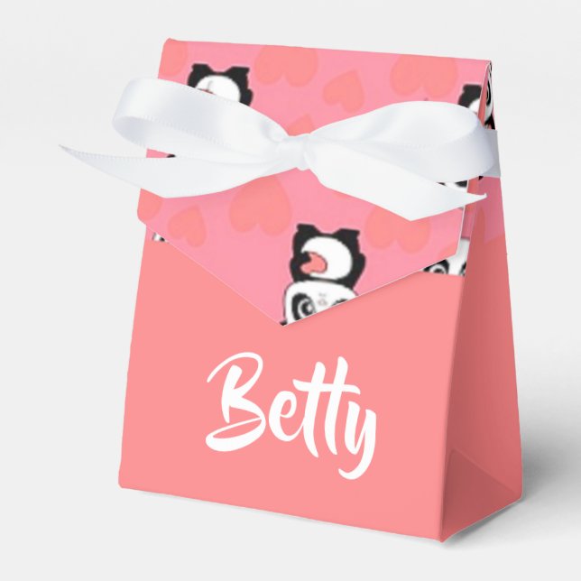 Caja Para Regalos Los osos panda adoran el patrón rosa (Front Side)