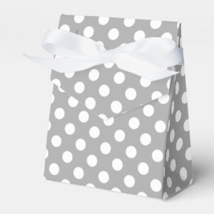 Caja Para Regalos Los puntos de polka blanco sobre gris