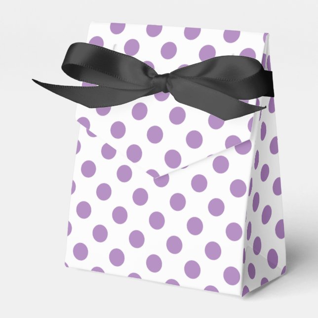 Caja Para Regalos Los puntos de polka de lavanda sobre blanco (Front Side)