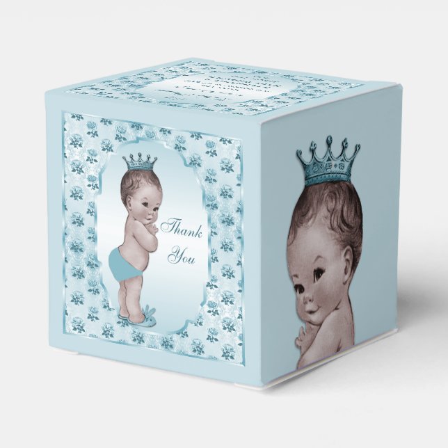 Caja Para Regalos Los rosas personalizados del príncipe bebé del (Reverso Costado)