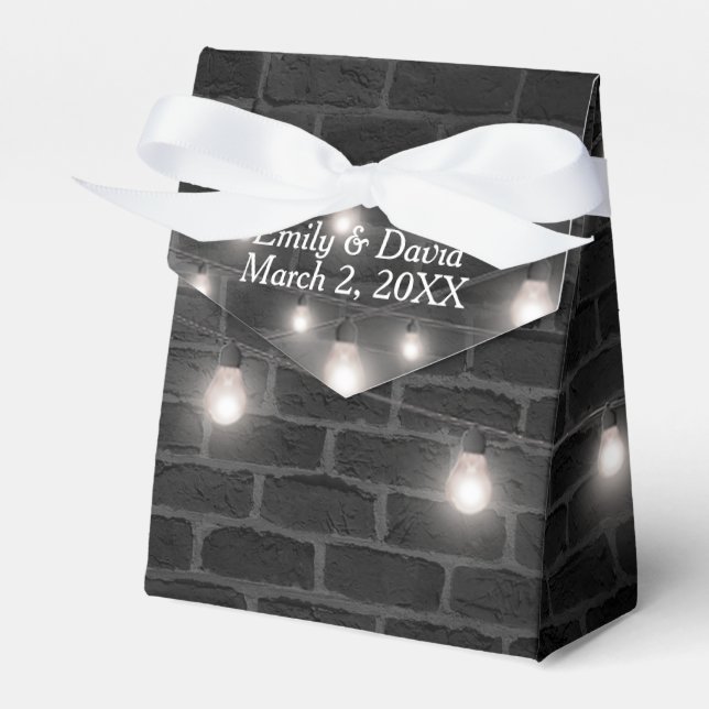 Caja Para Regalos Luces bodas en ladrillo (Front Side)