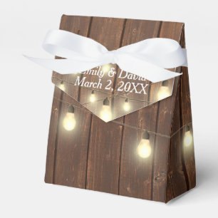Caja Para Regalos Luces bodas en madera de granero rústico
