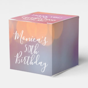 Caja Para Regalos Luces Coloridas de Bokeh Rosadas Agradecimiento Fi