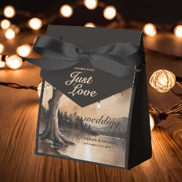 Caja Para Regalos Luces de Cadena en el Árbol Boda Rústica Romántica