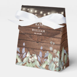 Caja Para Regalos Luces de Cuerda de Madera Rústica Verde Follaje Bo